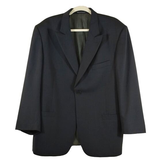 Daniel Hechter Vintage Men Wool Grey Single Button Stripe Blazer Suit Jacket 42S - Picture 1 of 12